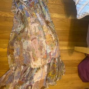 Zimmermann Purple and Gold Patterned Dress